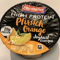 Náhled obrázku pro potravinu EHRMANN High Protein Pfirsich Orange Joghurt-Erzengnis vysokoproteinový jogurtový výrobek s příchutí broskví a pomerančů EHRMANN GMBH 