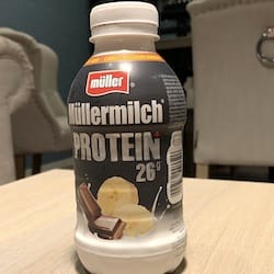 Náhled obrázku pro potravinu Mullermilch PROTEIN 26g čokoláda-banán mléčný proteinový nápoj MUELLER 
