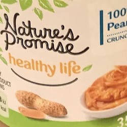 NATURE'S PROMISE 100% Peanut Butter Crunchy - nutriční (výživové) hodnoty, kalorie