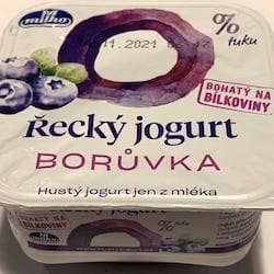Řecký jogurt Milko borůvka - nutriční (výživové) hodnoty, kalorie
