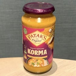 PATAK'S ORIGINAL Korma Indian Style Cooking Sauce - nutriční (výživové) hodnoty, kalorie