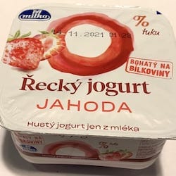 MILKO Řecký jogurt jahoda 0.3% tuku - nutriční (výživové) hodnoty, kalorie