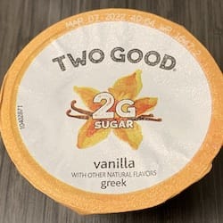 TWO GOOD Greek Lowfat Yogurt Vanilla - nutriční (výživové) hodnoty, kalorie