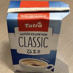 Náhled obrázku pro potravinu Zahuštěné neslazené mléko Classic 7.5% tuku Tatra MLÉKÁRNA HLINSKO 