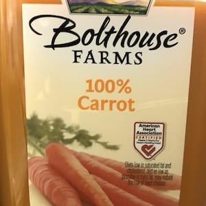 BOLTHOUSE FARMS 100% Carrot - nutritional values, calories