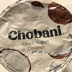 CHOBANI Coconut Blended Low Fat Greek Yogurt - nutritional values, calories