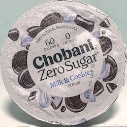 CHOBANI Zero Sugar Nonfat Yogurt Milk & Cookies - nutritional values, calories