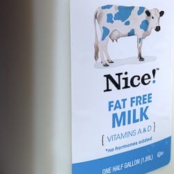Fat Free Milk NICE Vitamins A & D - nutritional values, calories