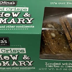 OLINA'S BAKEHOUSE Seeded Crisps Cashew & Rosemary - nutritional values, calories