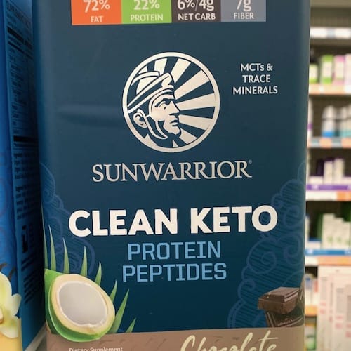SUNWARRIOR Plant-Based Clean Keto Protein Peptides Chocolate - nutritional values, calories