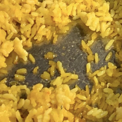 Yellow rice cooked fat added - nutritional values, calories