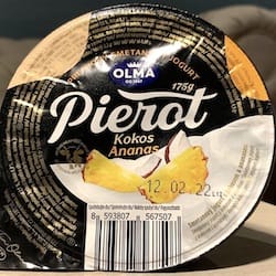 Náhled obrázku pro potravinu OLMA Pierot Kokos Ananas prémiový smetanový jogurt OLMA 
